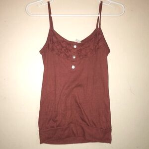 Small Burnt orange ruffle tank Top Charlotte Russe